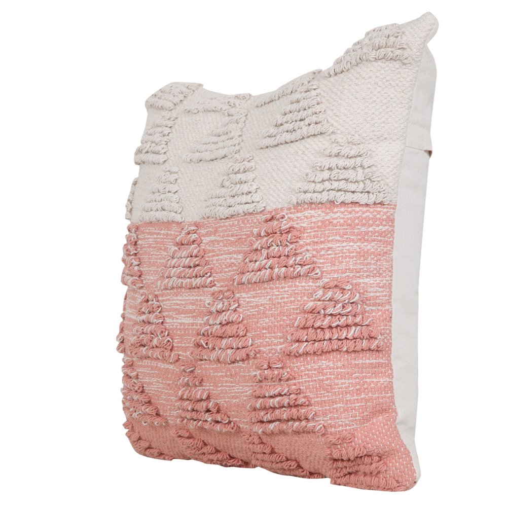 Luxe Cotton Poly Filled Pillow in Pink/White, 20" x 20". Picture 5