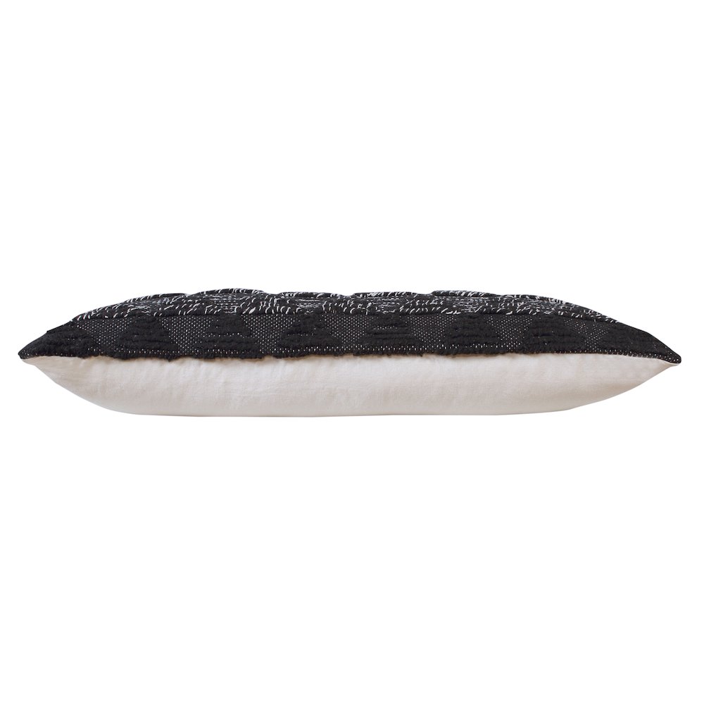 Luxe Cotton Poly Filled Pillow in Black/White, 14" x 36". Picture 6