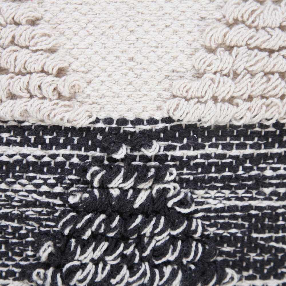 Luxe Cotton Poly Filled Pillow in Black/White, 20" x 20". Picture 2