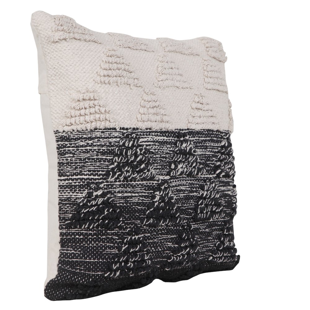 Luxe Cotton Poly Filled Pillow in Black/White, 20" x 20". Picture 4