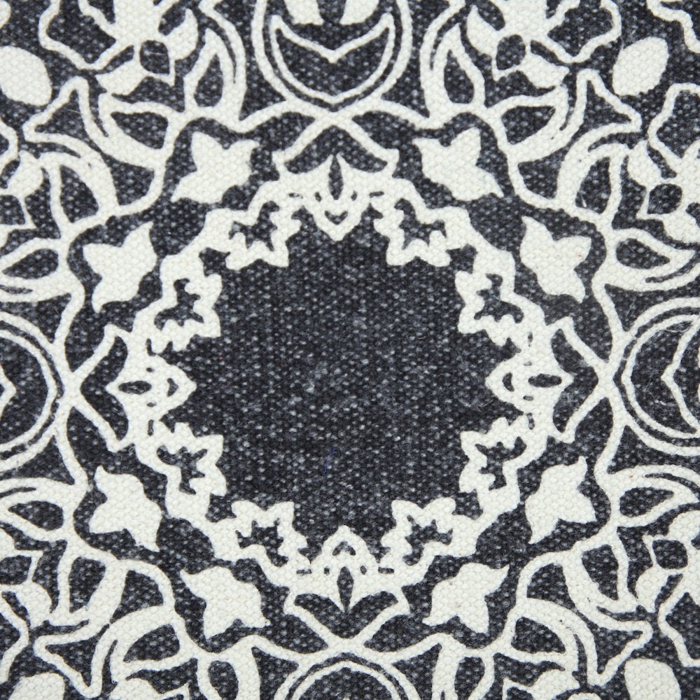 Mandala Cotton Poly Filled Pillow in Black/White, 20" x 20". Picture 2