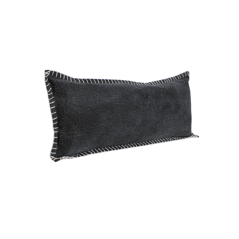 Vital Cotton Poly Filled Pillow in Black, 14" x 36". Picture 4