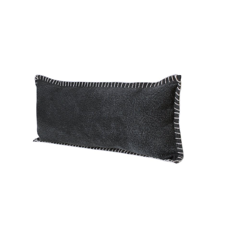 Vital Cotton Poly Filled Pillow in Black, 14" x 36". Picture 5