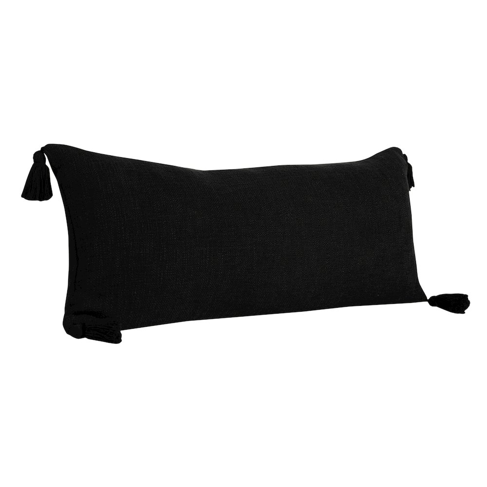 Insignia Cotton Poly Filled Pillow in Black, 14" x 36". Picture 4