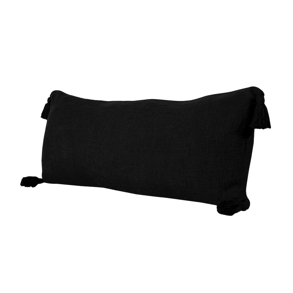 Insignia Cotton Poly Filled Pillow in Black, 14" x 36". Picture 5