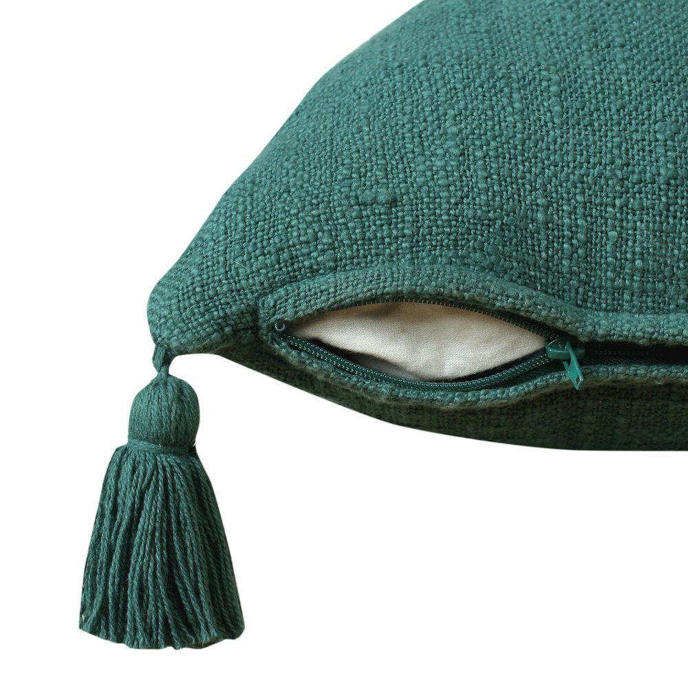 Insignia Cotton Poly Filled Pillow in Green, 14" x 36". Picture 3