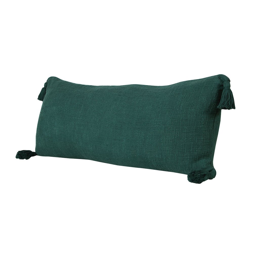 Insignia Cotton Poly Filled Pillow in Green, 14" x 36". Picture 5