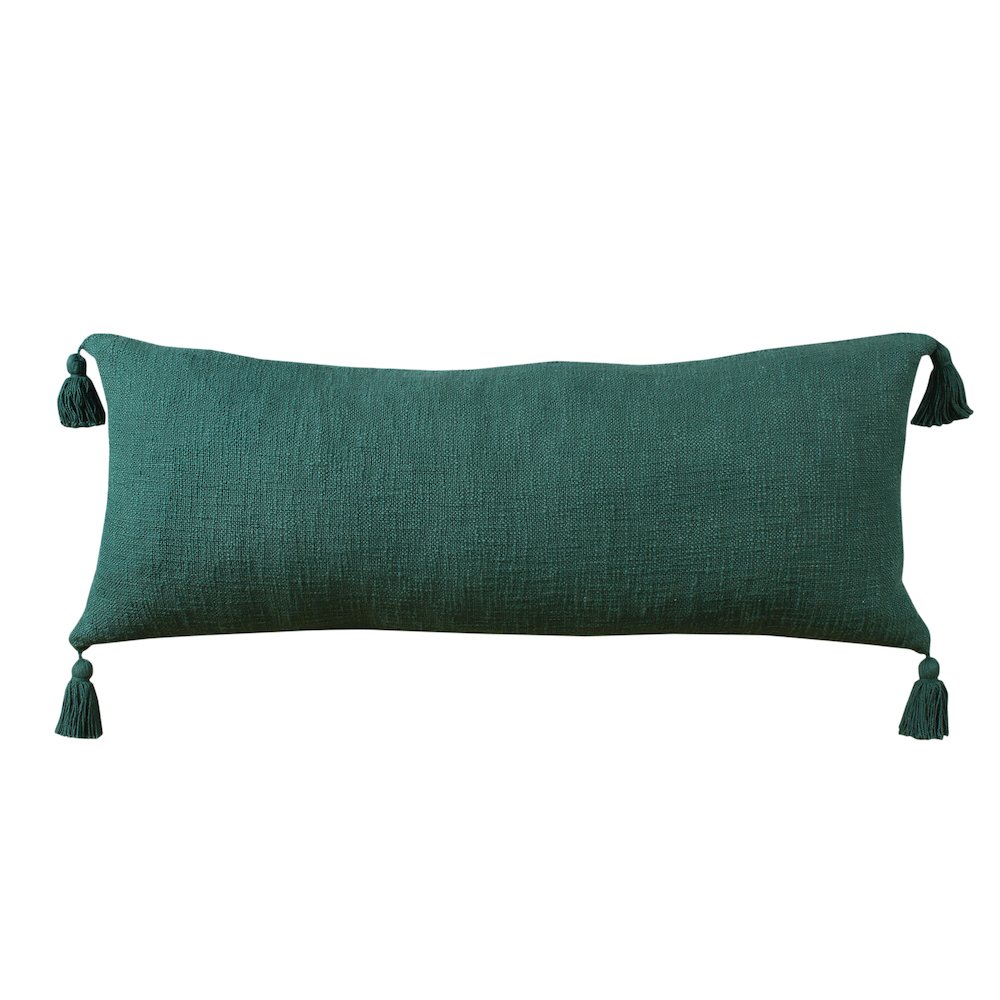 Insignia Cotton Poly Filled Pillow in Green, 14" x 36". Picture 7