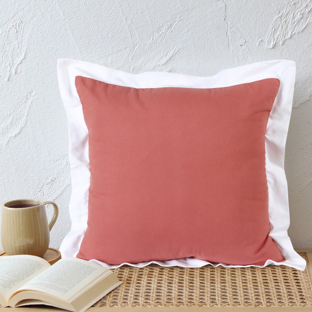 Empire Cotton Poly Filled Pillow in Pink/White, 20" x 20". Picture 9