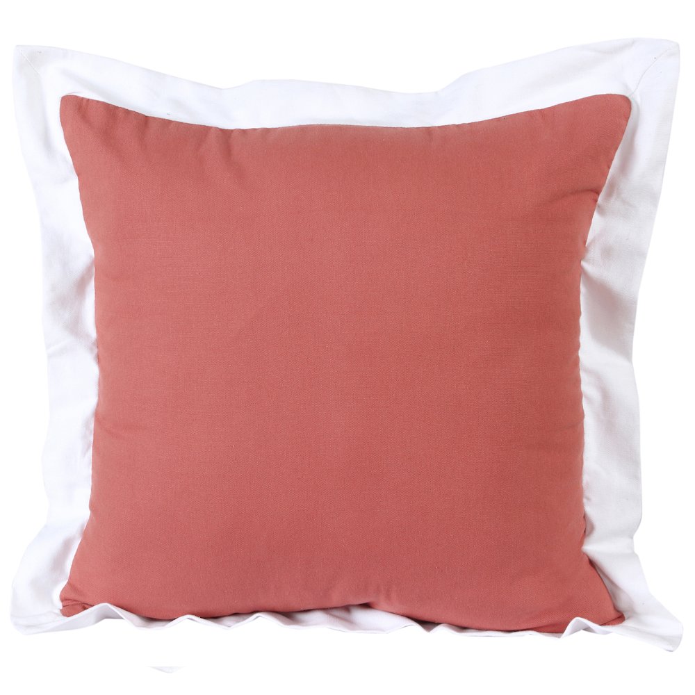 Empire Cotton Poly Filled Pillow in Pink/White, 20" x 20". Picture 1