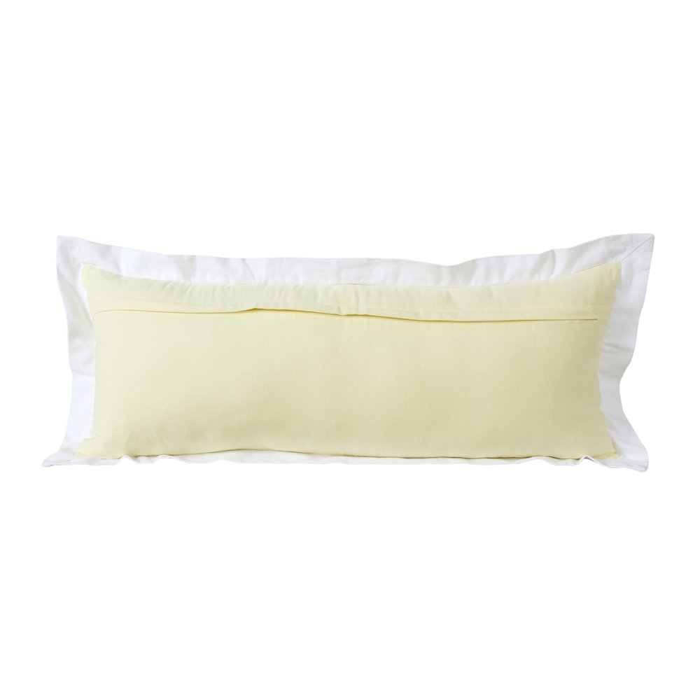 Empire Cotton Poly Filled Pillow in Yellow/White, 14" x 36". Picture 7