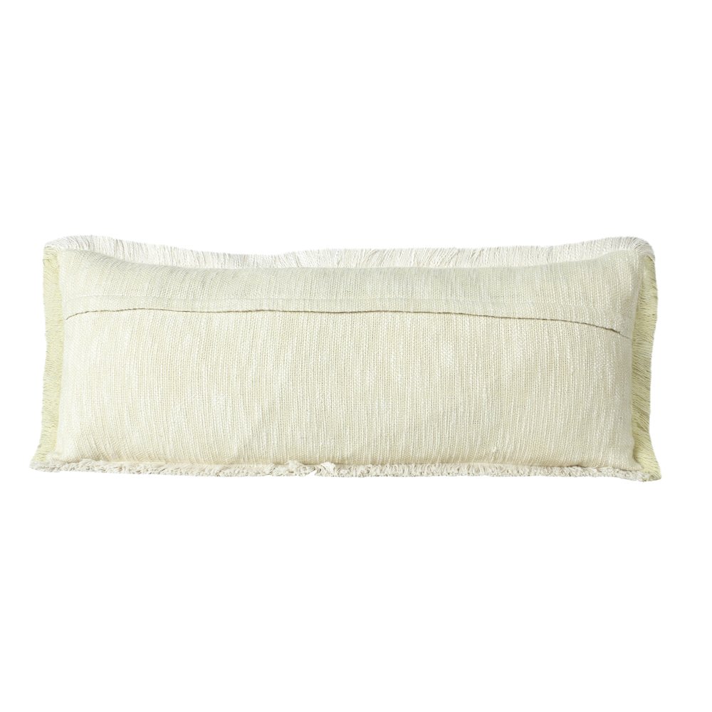 Aspen Cotton Poly Filled Pillow in Yellow/White, 14" x 36". Picture 7
