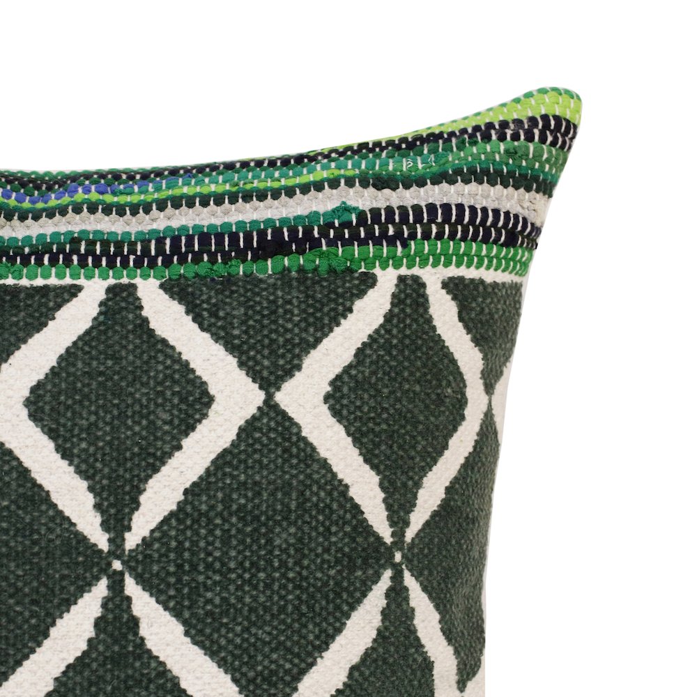 Mindy Cotton Blend Pillow Set of 2 in Green, 20" x 20". Picture 8