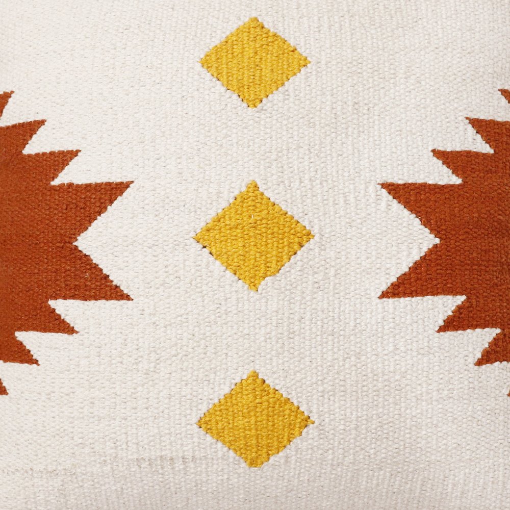Apollo Cotton Poly Filled Pillow in White/Yellow, 20" x 20". Picture 2