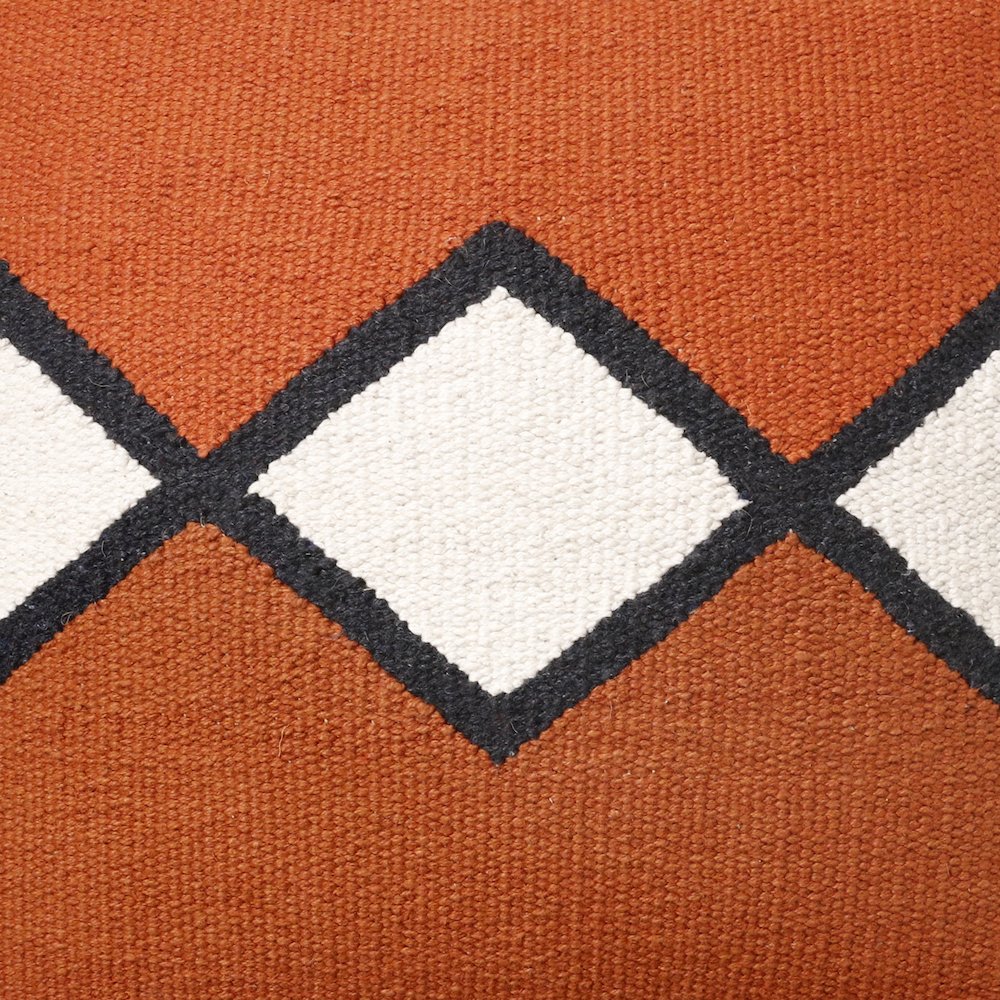 Apollo Cotton Poly Filled Pillow in Orange/White, 20" x 20". Picture 2