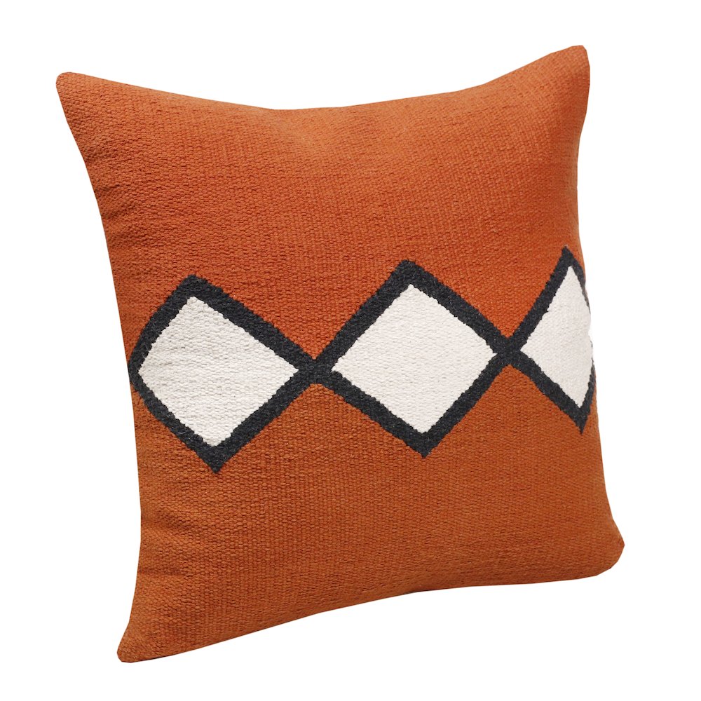 Apollo Cotton Poly Filled Pillow in Orange/White, 20" x 20". Picture 4