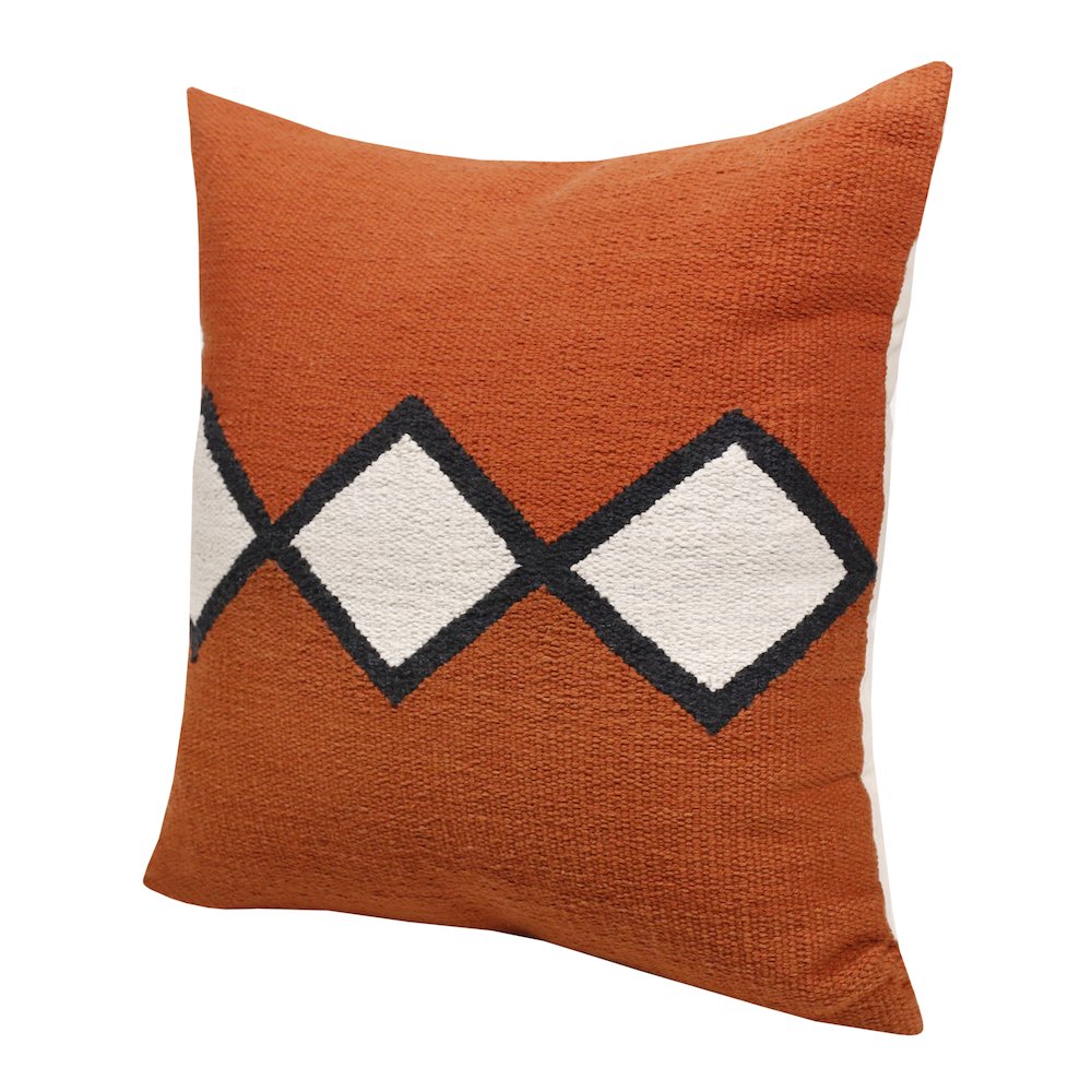 Apollo Cotton Poly Filled Pillow in Orange/White, 20" x 20". Picture 5