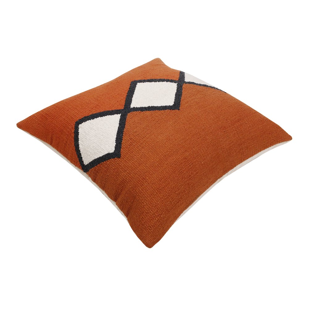 Apollo Cotton Poly Filled Pillow in Orange/White, 20" x 20". Picture 7