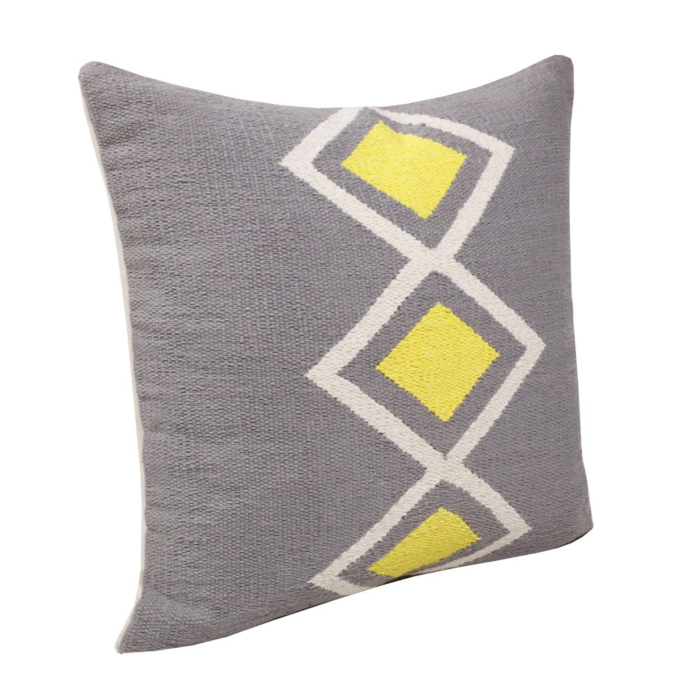 Apollo Cotton Poly Filled Pillow in Gray/White, 20" x 20". Picture 4