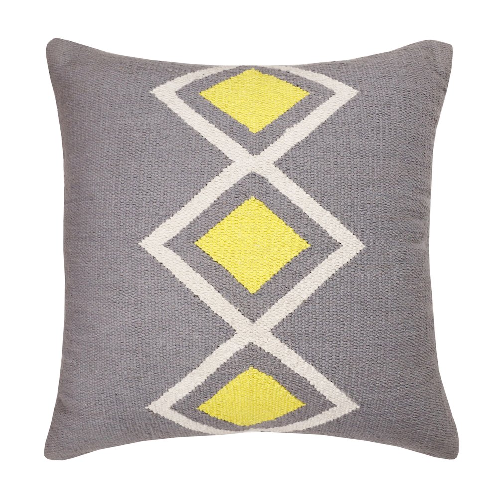 Apollo Cotton Poly Filled Pillow in Gray/White, 20" x 20". Picture 1