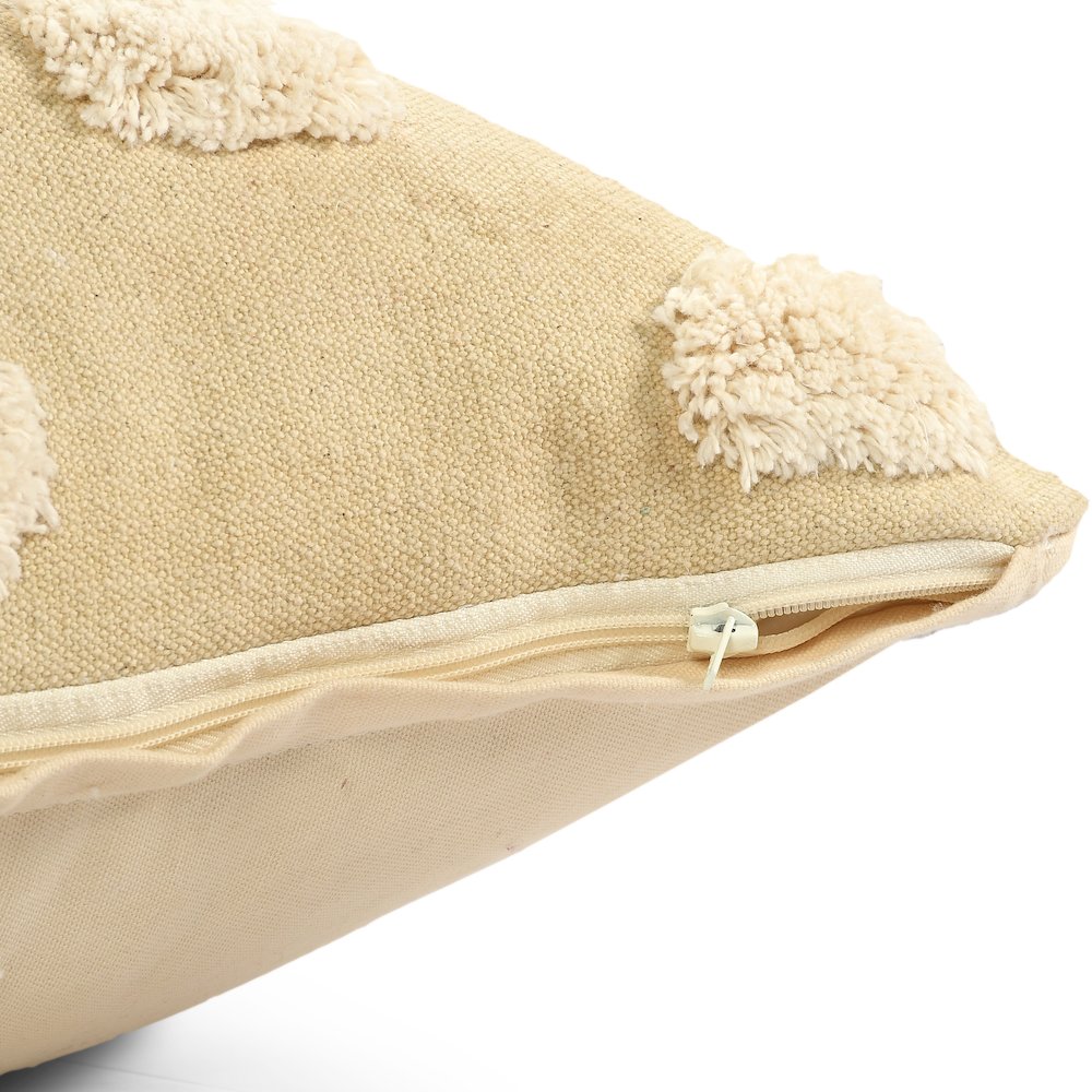 Zeal Cotton Poly Filled Pillow in Cream/White, 20" x 20". Picture 3