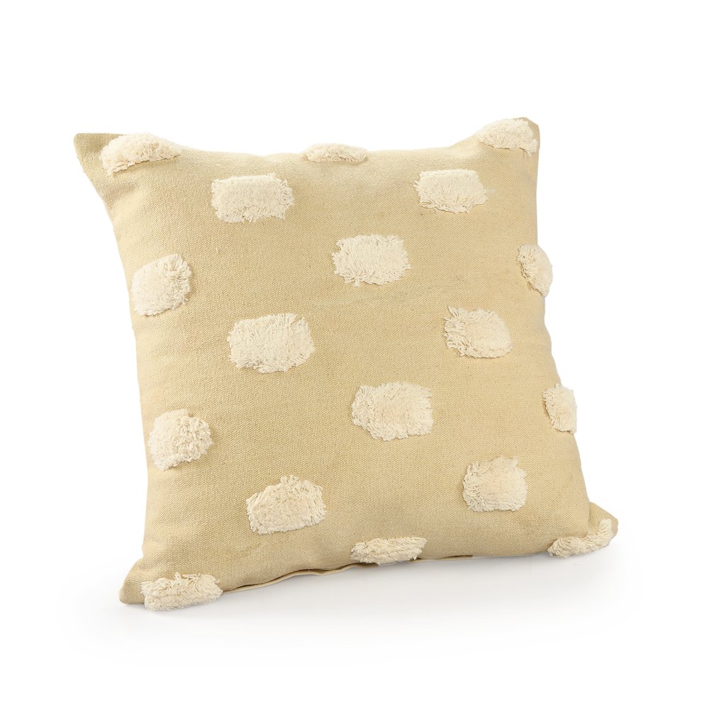Zeal Cotton Poly Filled Pillow in Cream/White, 20" x 20". Picture 4