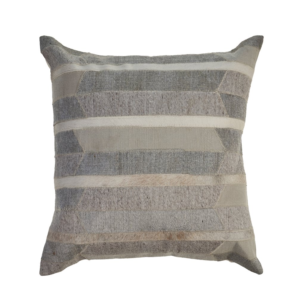 Wayne Wool Blend Poly Filled Pillow in Gray/Tan, 20" x 20". Picture 1
