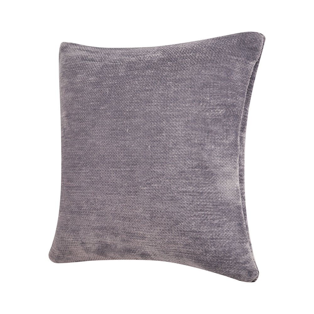 Yakar Chenille Poly Filled Pillow in Gray, 24" x 24". Picture 3