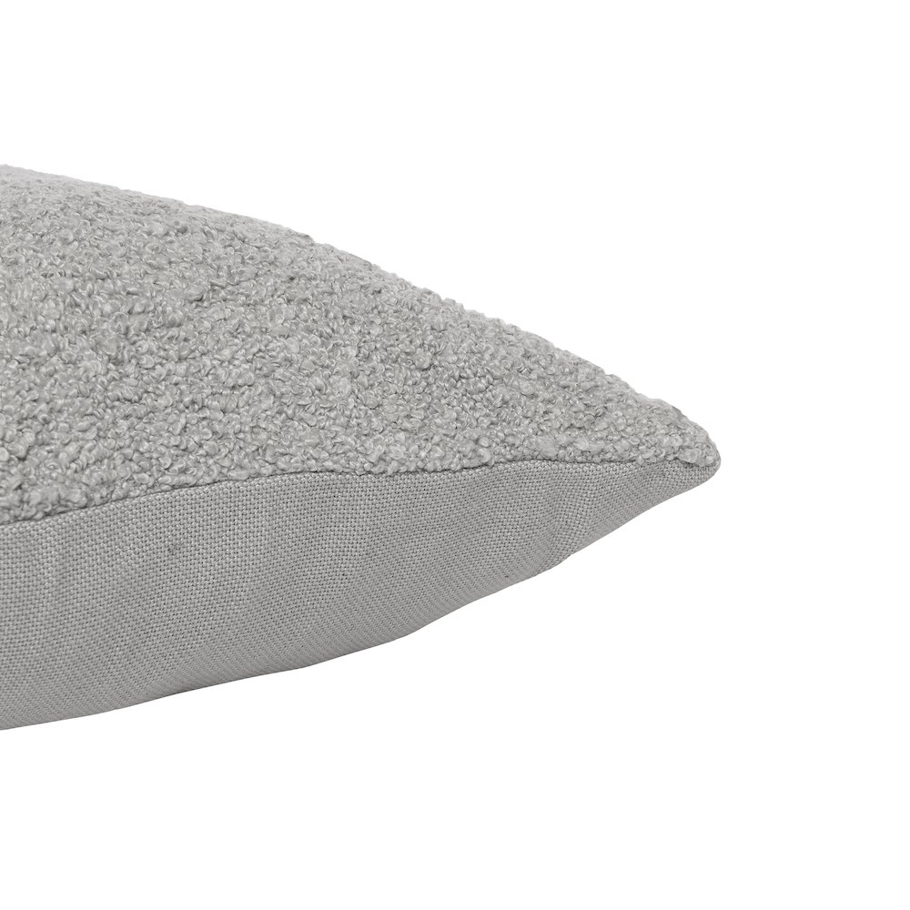 Boucle Performance Poly Filled Pillow in Gray, 24" x 24". Picture 5