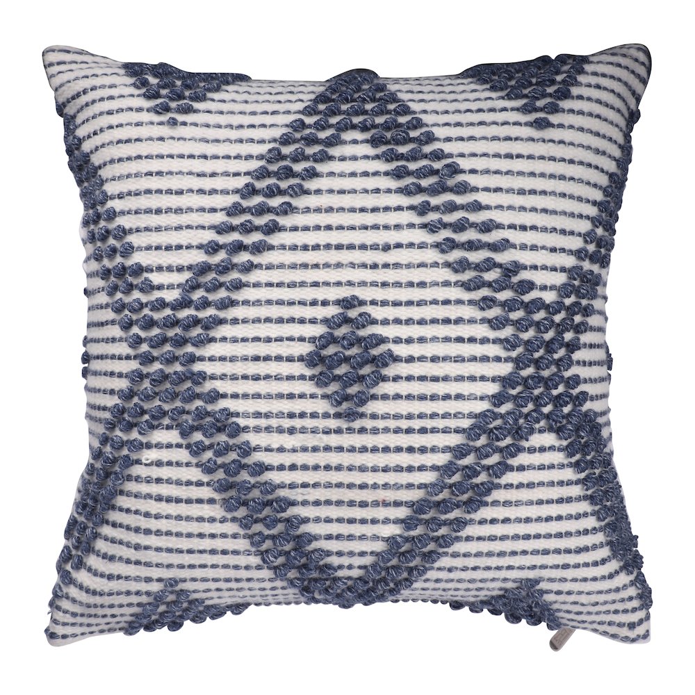 Opee Recycled PET Poly Filled Pillow in Blue/White, 20" x 20". Picture 1