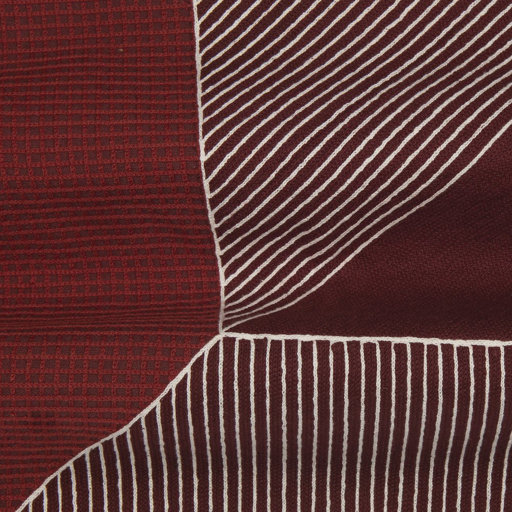 Rust/Multi Contemporary Striped Geometric Hand-Woven Throw Pillow Cover. Picture 4