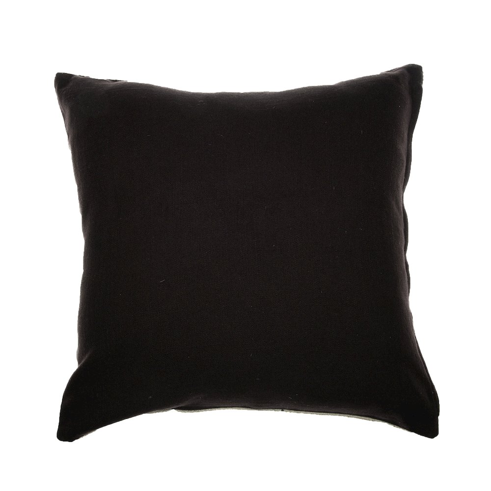 Black/Beige Contemporary Geometric Hand-Woven Throw Pillow Cover. Picture 6