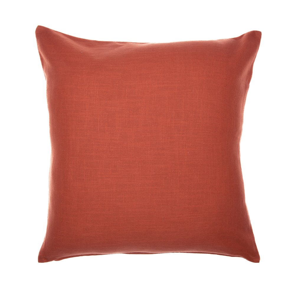 Orange/Ivory Contemporary Geometric Hand-Woven Throw Pillow Cover. Picture 6