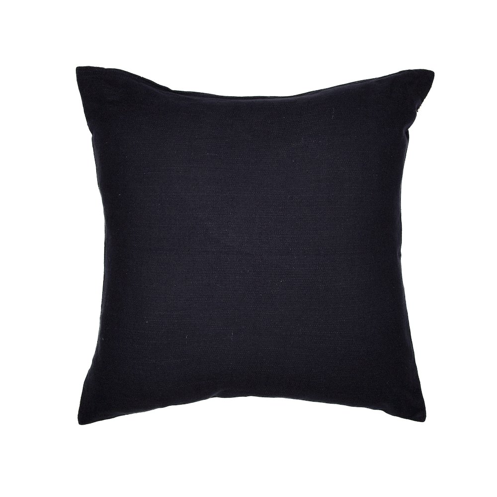 Denim Blue/Beige Contemporary Geometric Hand-Woven Throw Pillow Cover. Picture 6