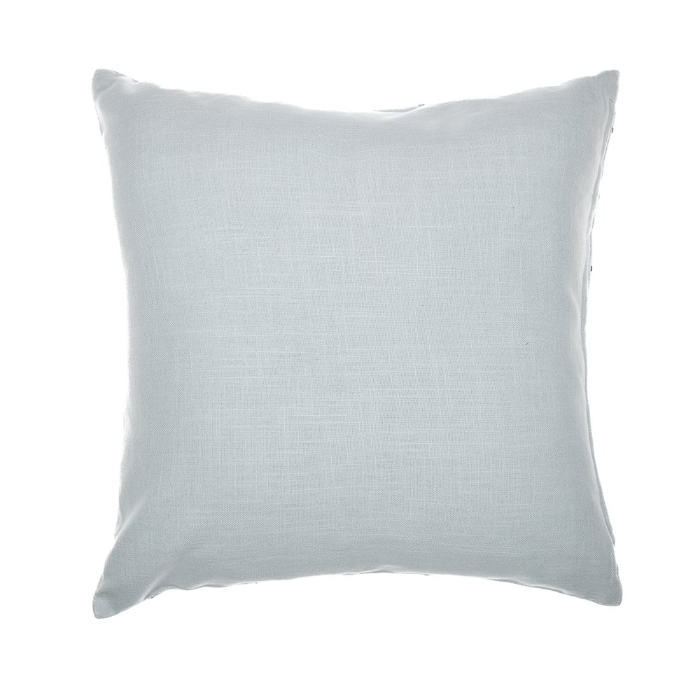 Light Blue/Multi Contemporary Checkered Hand-Woven Throw Pillow Cover. Picture 6