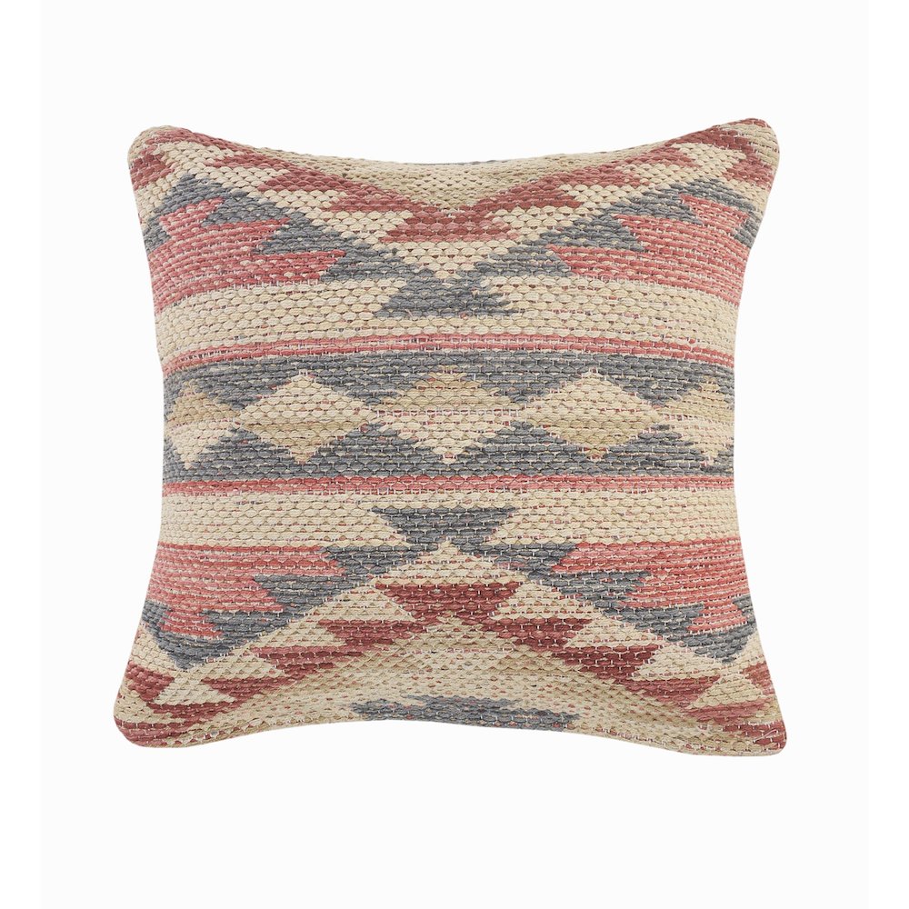 Phoenix Cotton Poly Filled Pillow in Pink/Gray, 18" x 18". Picture 1