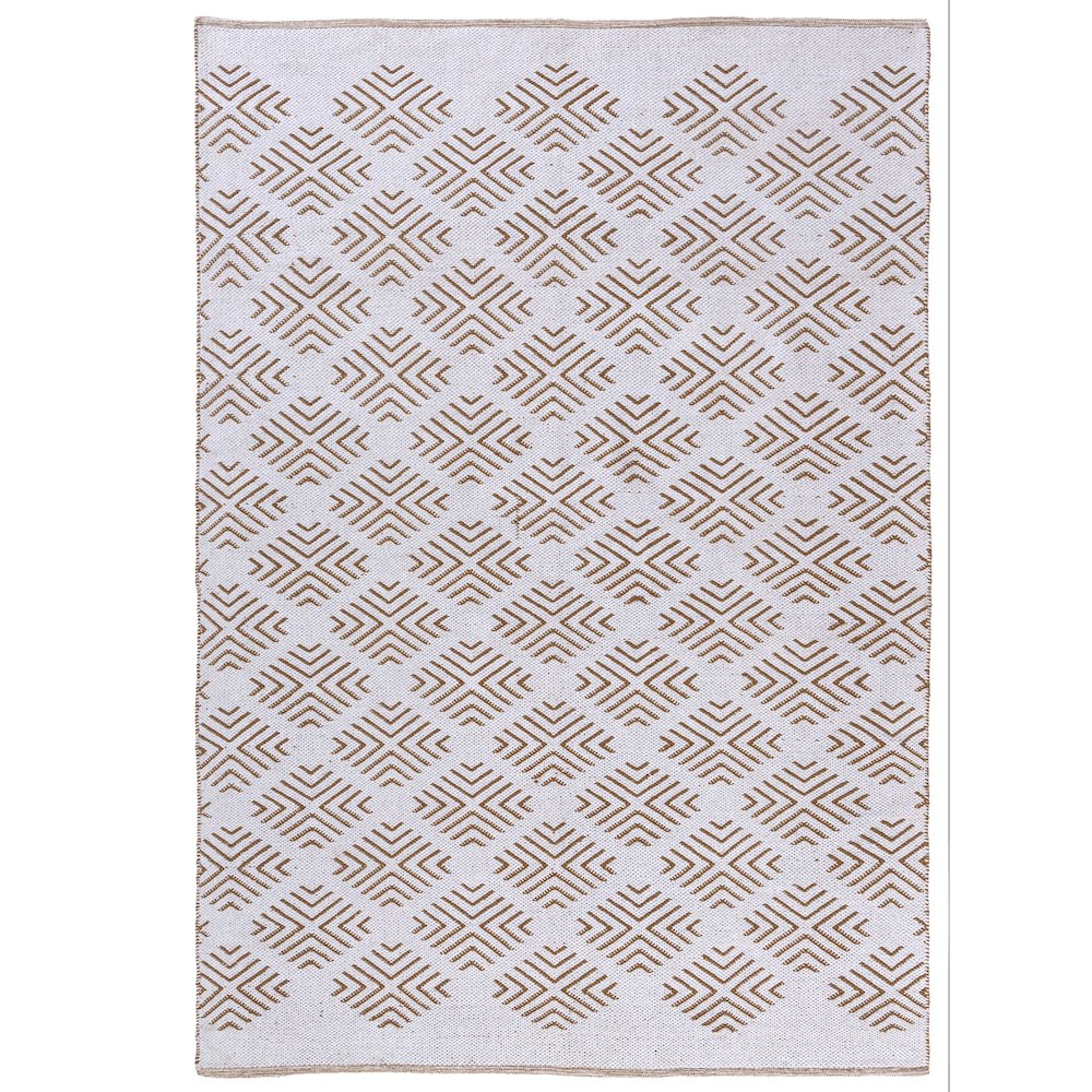 Pomona Cotton Blend Indoor Area Rug in Tan/White 7'9" x 9'9". Picture 1
