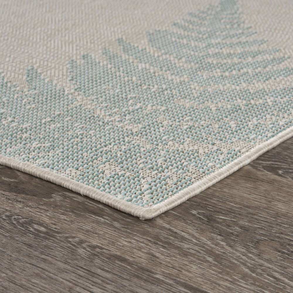 Teal Fallen Fern Indoor/Outdoor Rug. Picture 2