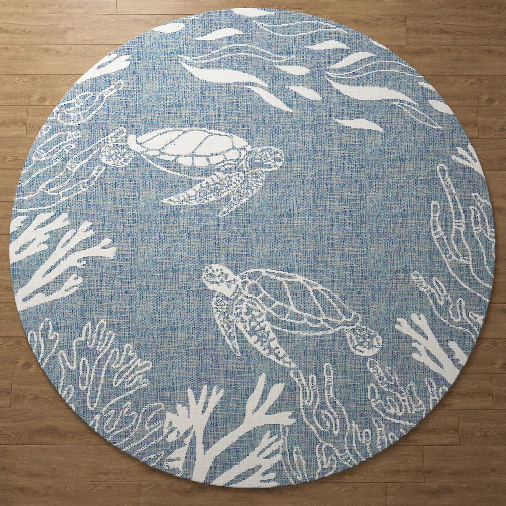 Tropical Turtle Reef Indoor Outdoor Rug. Picture 1
