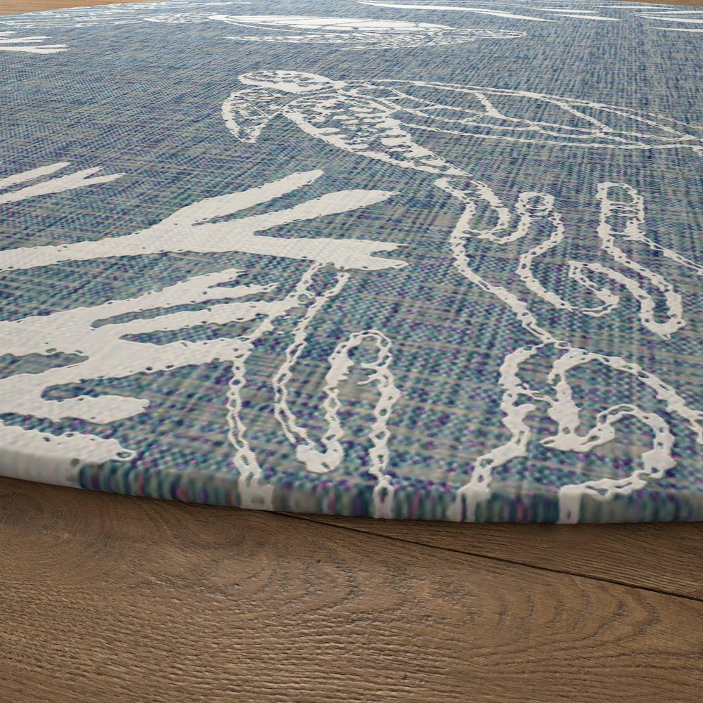 Tropical Turtle Reef Indoor Outdoor Rug. Picture 3