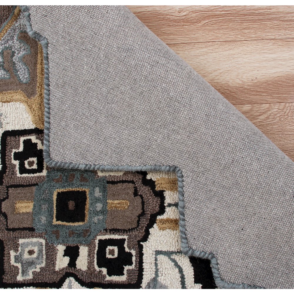 Southwestern Winter Cabin Medallion Shape Rug. Picture 2