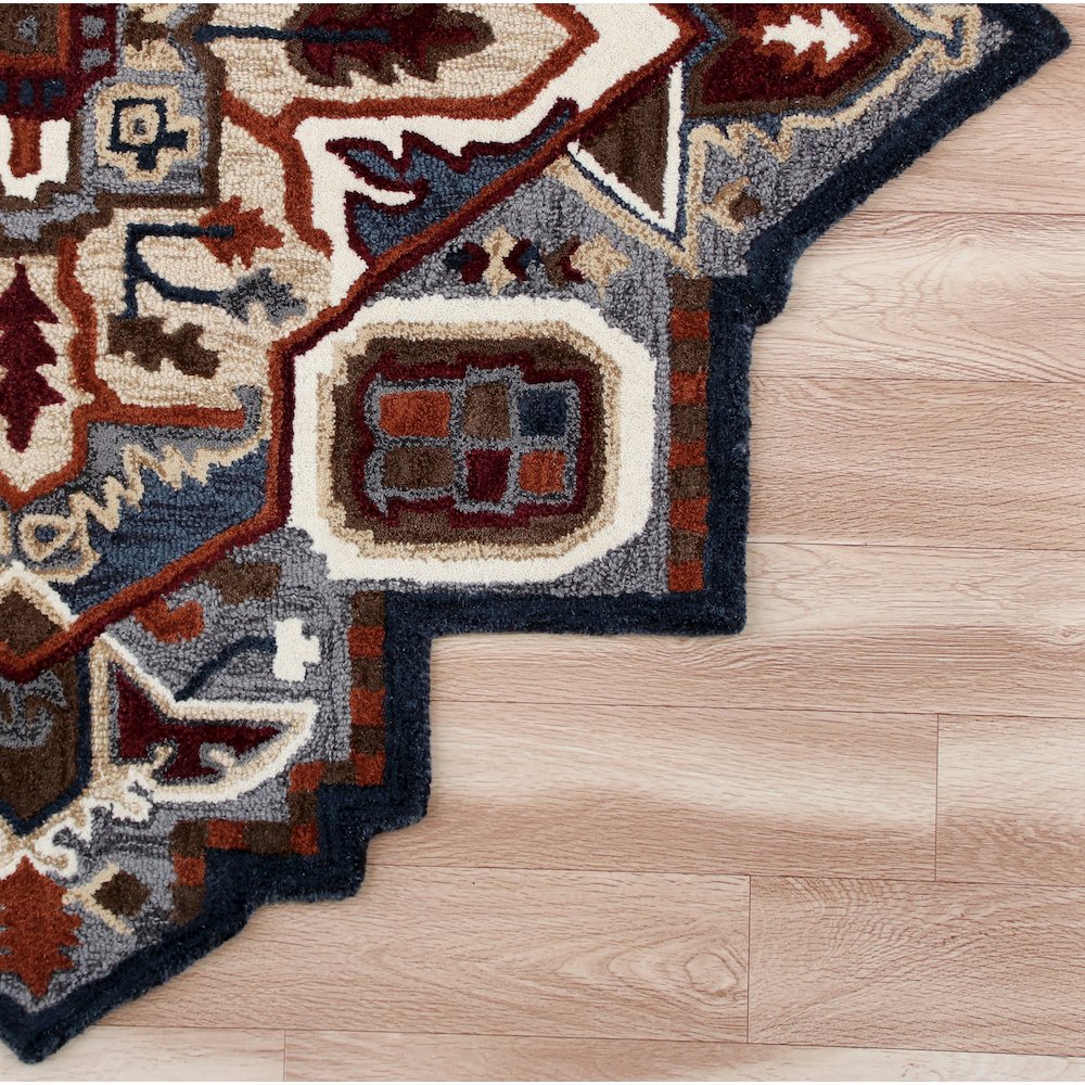 Southwestern Fall Cabin Medallion Shape Rug. Picture 3