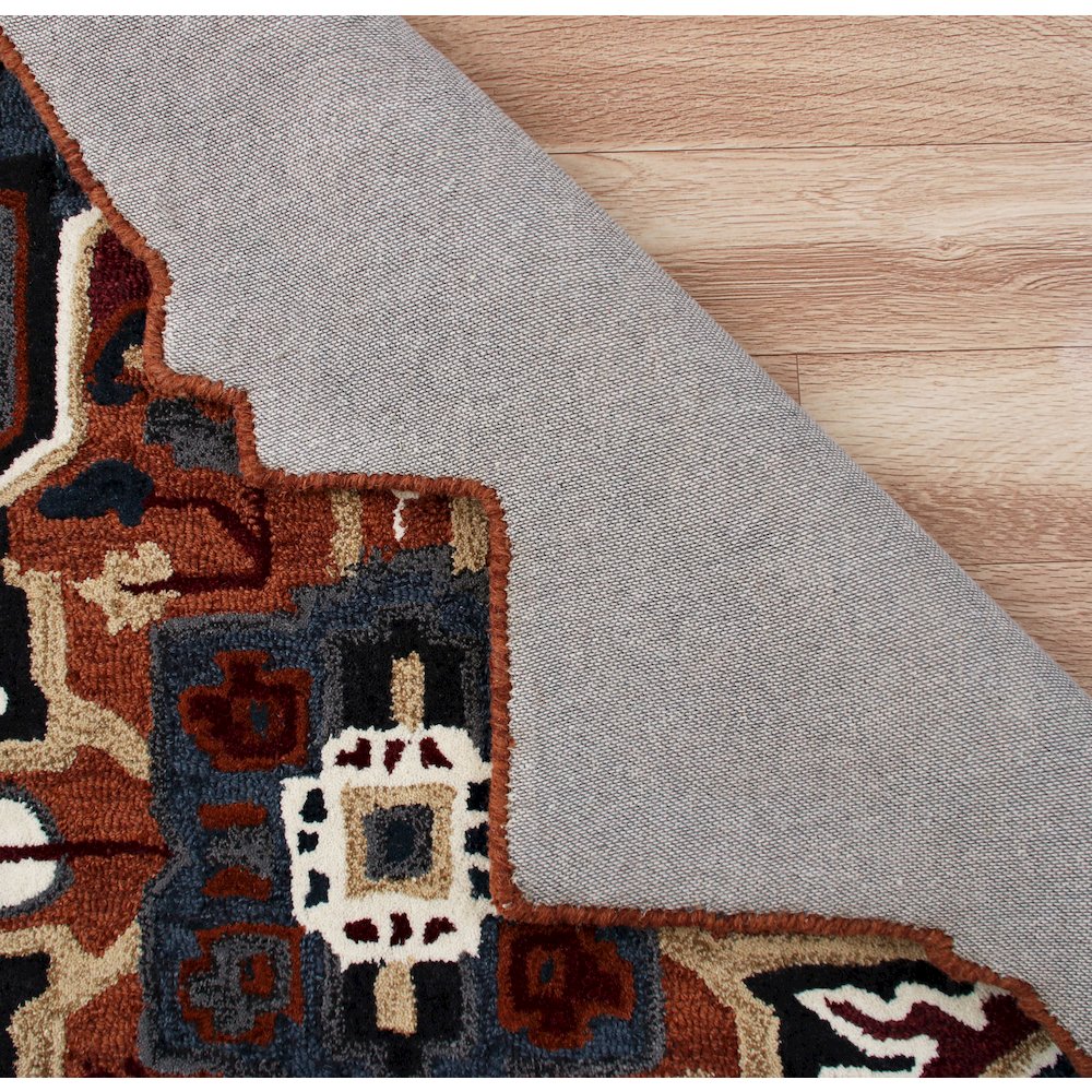 Bold Southwestern Summer Cabin Medallion Shape Rug. Picture 2