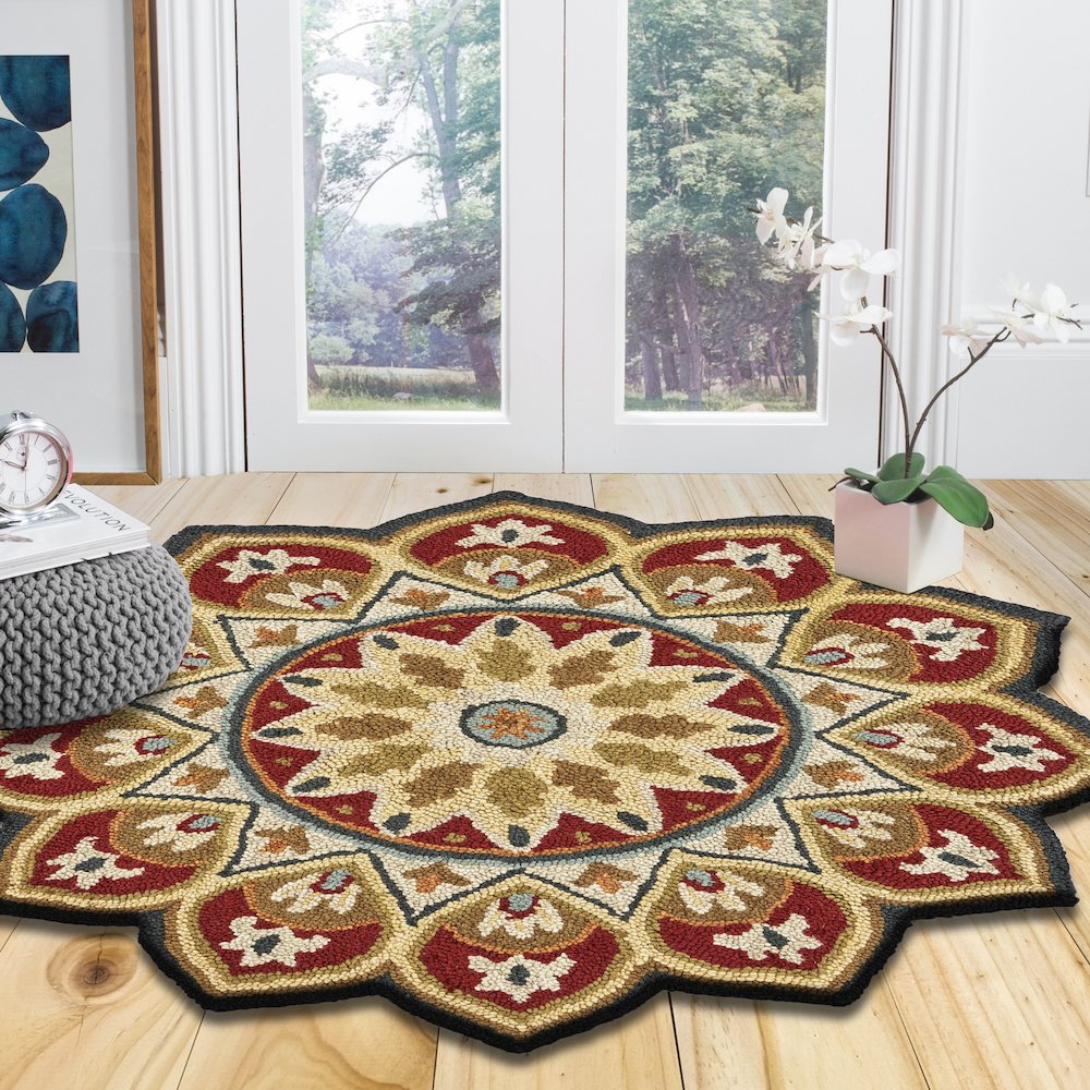 Red Sunflower Area Rug. Picture 7