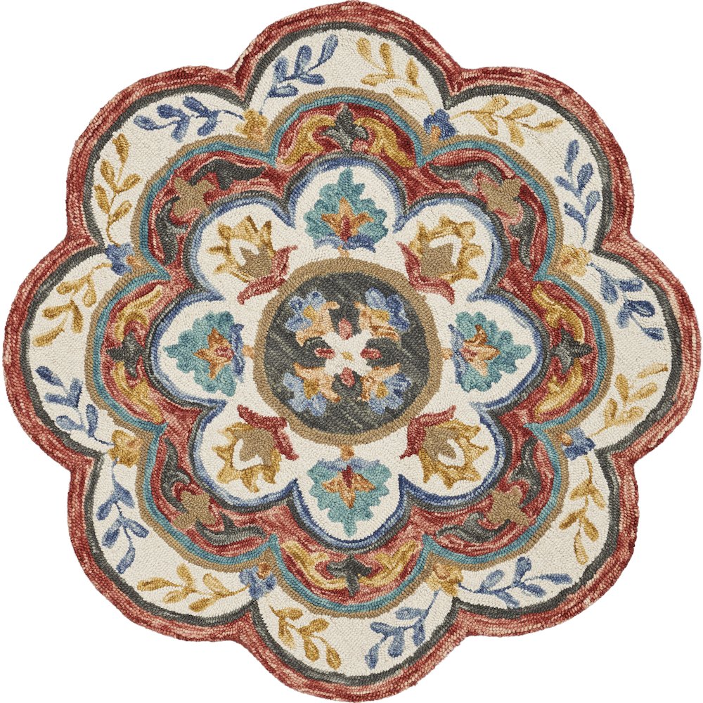 Red Blossoms Area Rug. Picture 1
