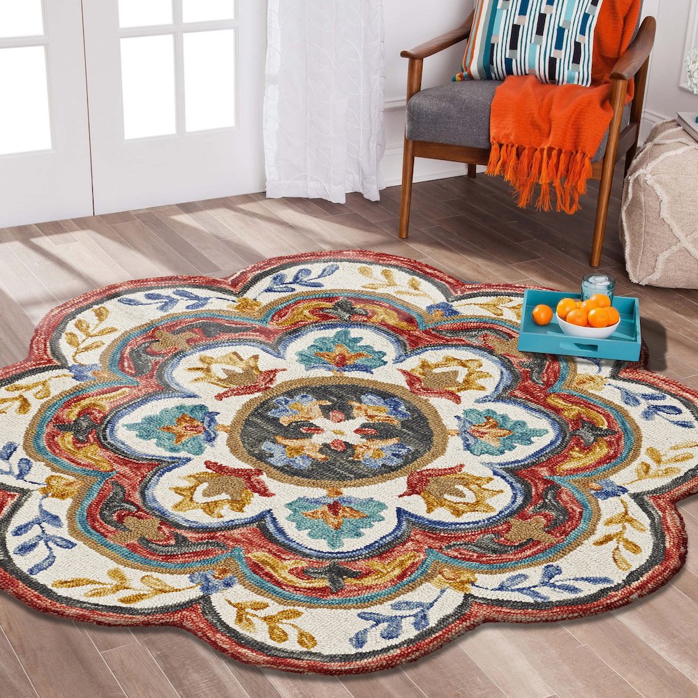 Red Blossoms Area Rug. Picture 6