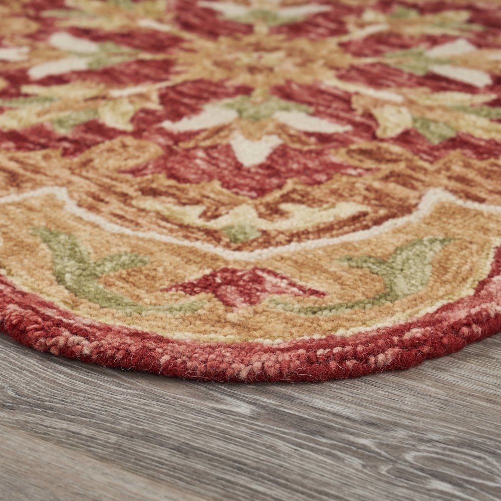 Burnt Red Medallion Garden Area Rug. Picture 2
