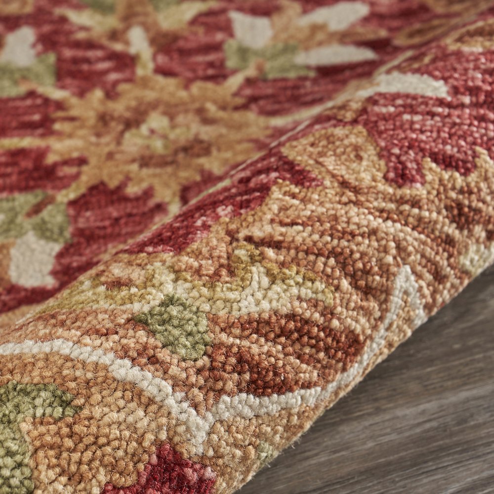 Burnt Red Medallion Garden Area Rug. Picture 4