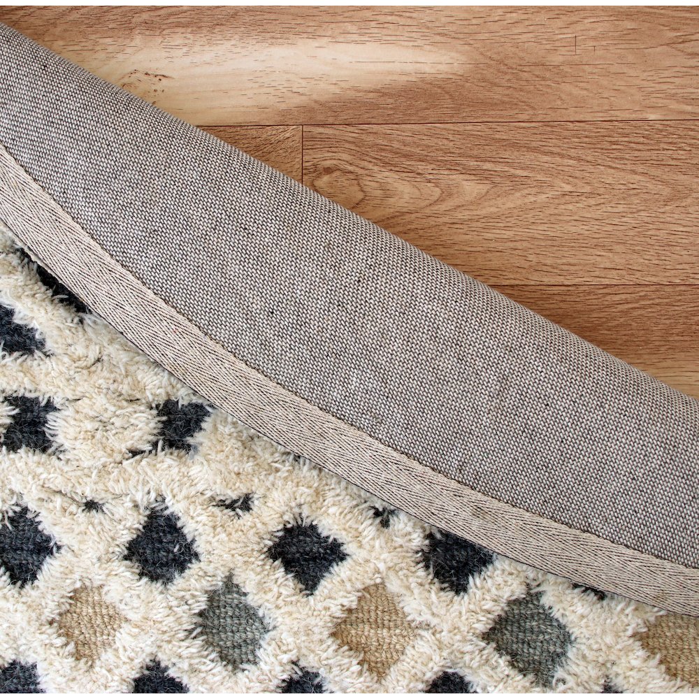 Evette Rios Sinuous Geometric/Striped Hand-Tufted Wool Blend Area Rug, 6' Round. Picture 2
