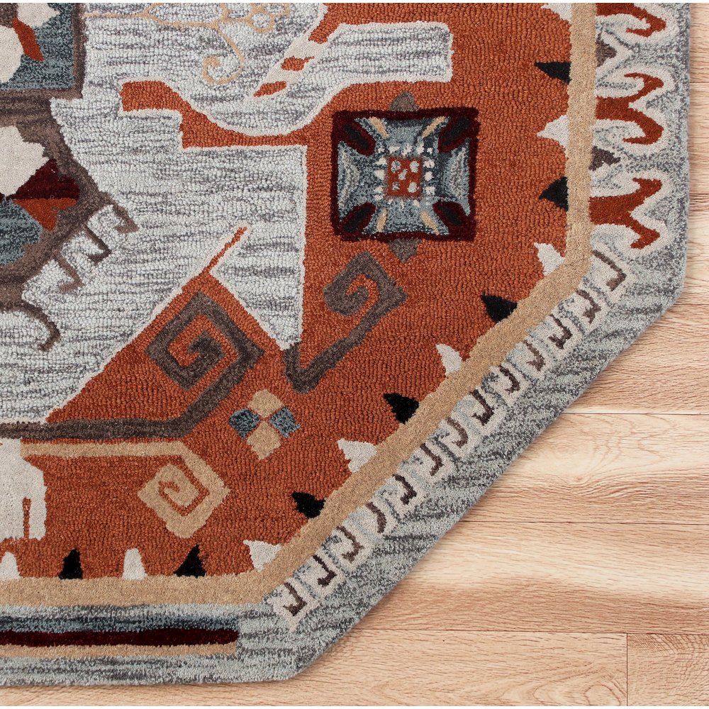 Terracotta Textile Southwestern Shape Rug. Picture 3